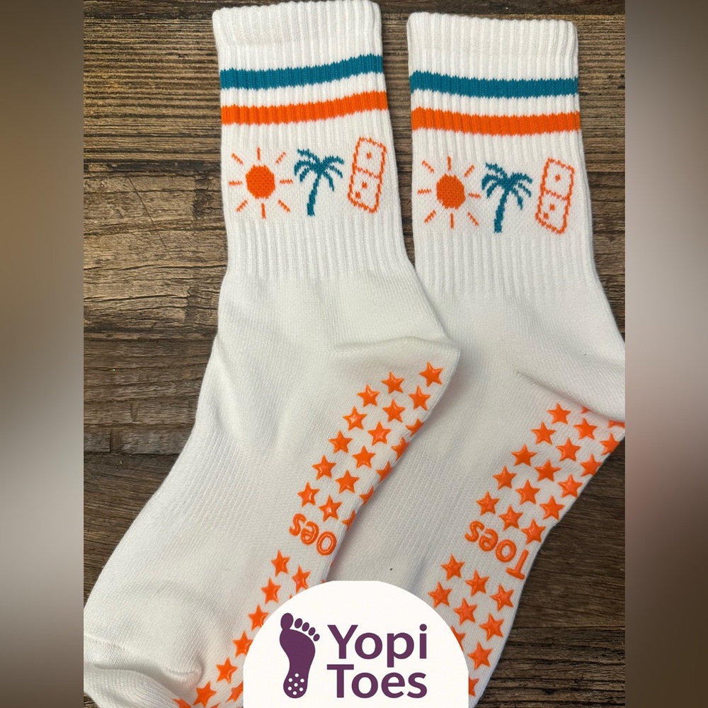 Miami Theme Grippy Socks - great for Pilates/Yoga/Lagree/Barre - Picture 2 of 3